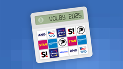 Parlamentni volby 2025 - Volební kalkulačka - Ikona, poutaci foto