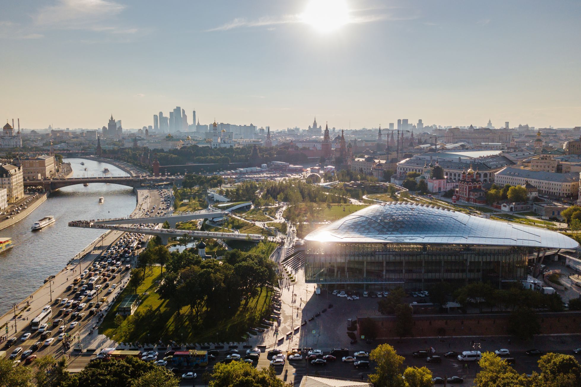 Zaryadye park with a multifunctional concert complex Moscow, Russia