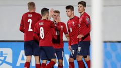 Češi slaví druhý gól v zápase skupiny E kvalifikace MS Bělorusko - Česko