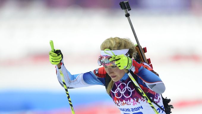 Gabriela Soukalová na olympijském závodě