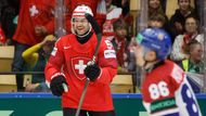 Christian Marti slaví gól v zápase MS 2025 Česko - Švýcarsko