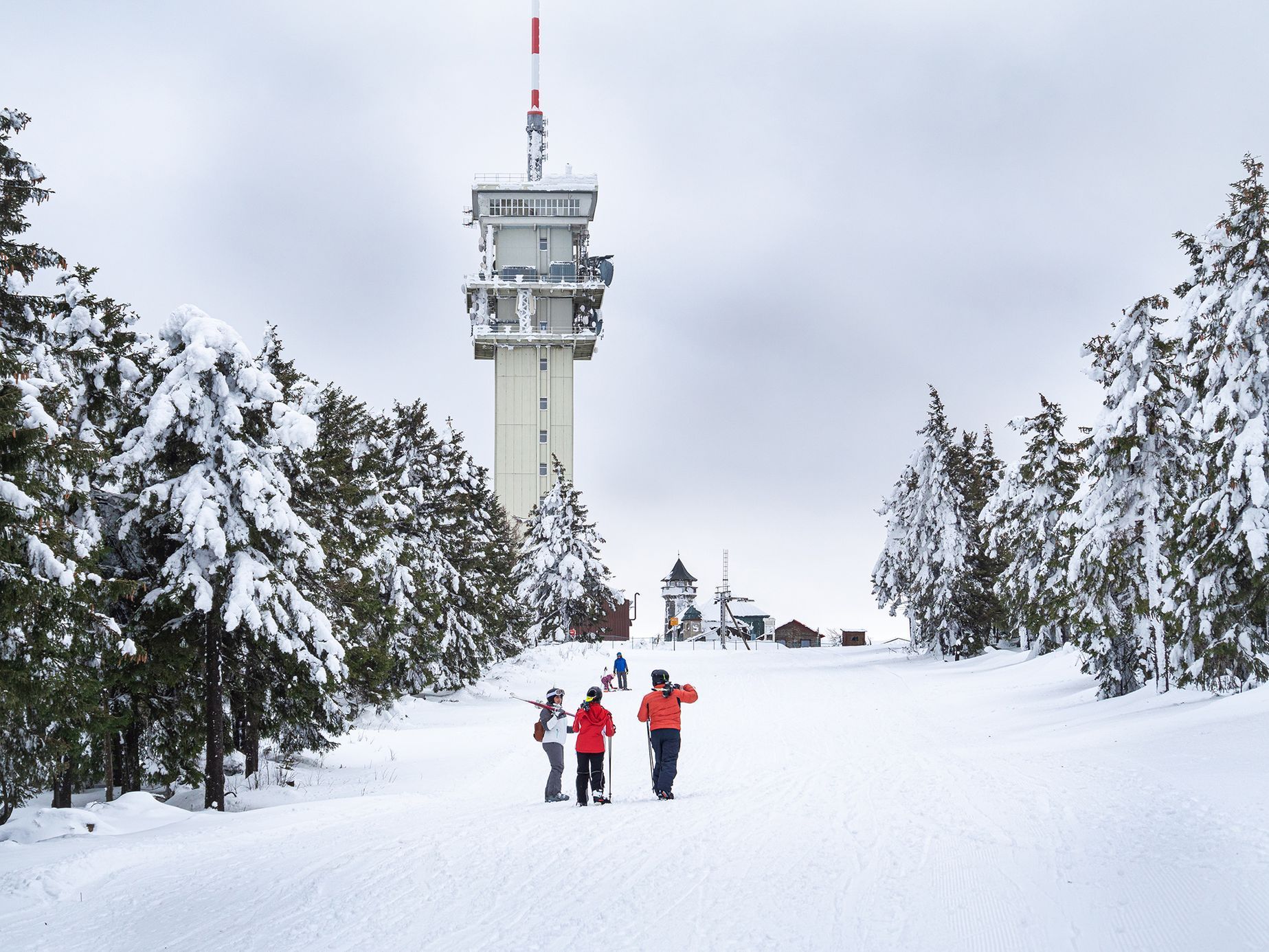 Koronavirus, leden 2021 - prázdné sjezdovky v Krušných horách, Klínovec