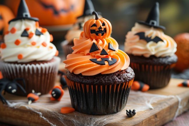 Halloweenské cupcakes