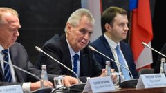 Prezident ČR Miloš Zeman vystoupil 22. listopadu v Moskvě na česko-ruském podnikatelském fóru.