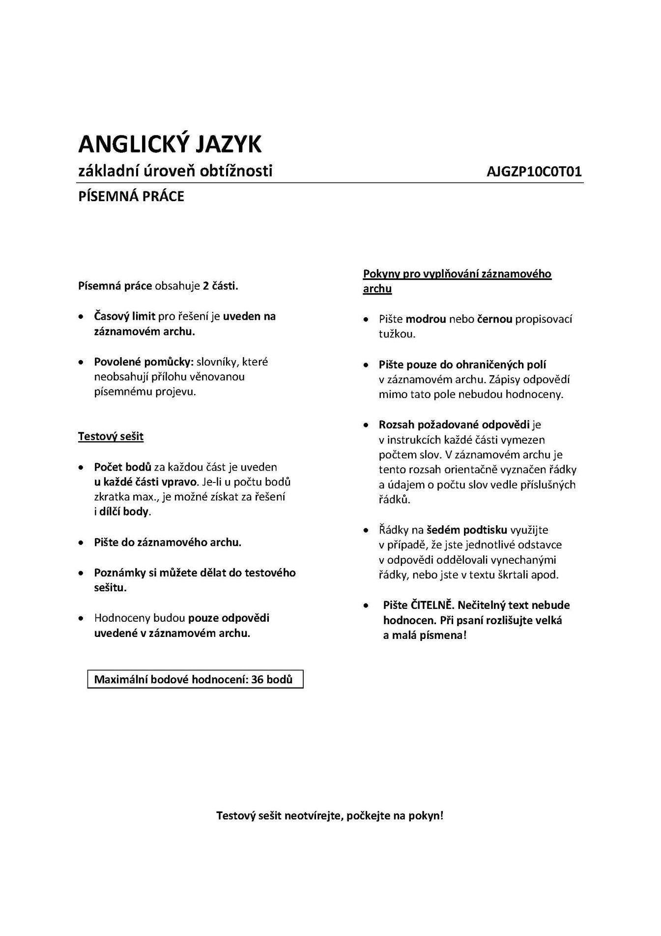 Aj - základní 18