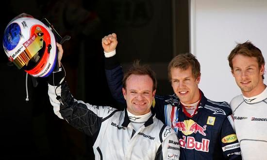Vettel, Button, Barrichello