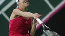 Srbská tenistka Ana Ivanovičová v utkání finále Fed Cupu 2012 proti Češce Petře Kvitové.