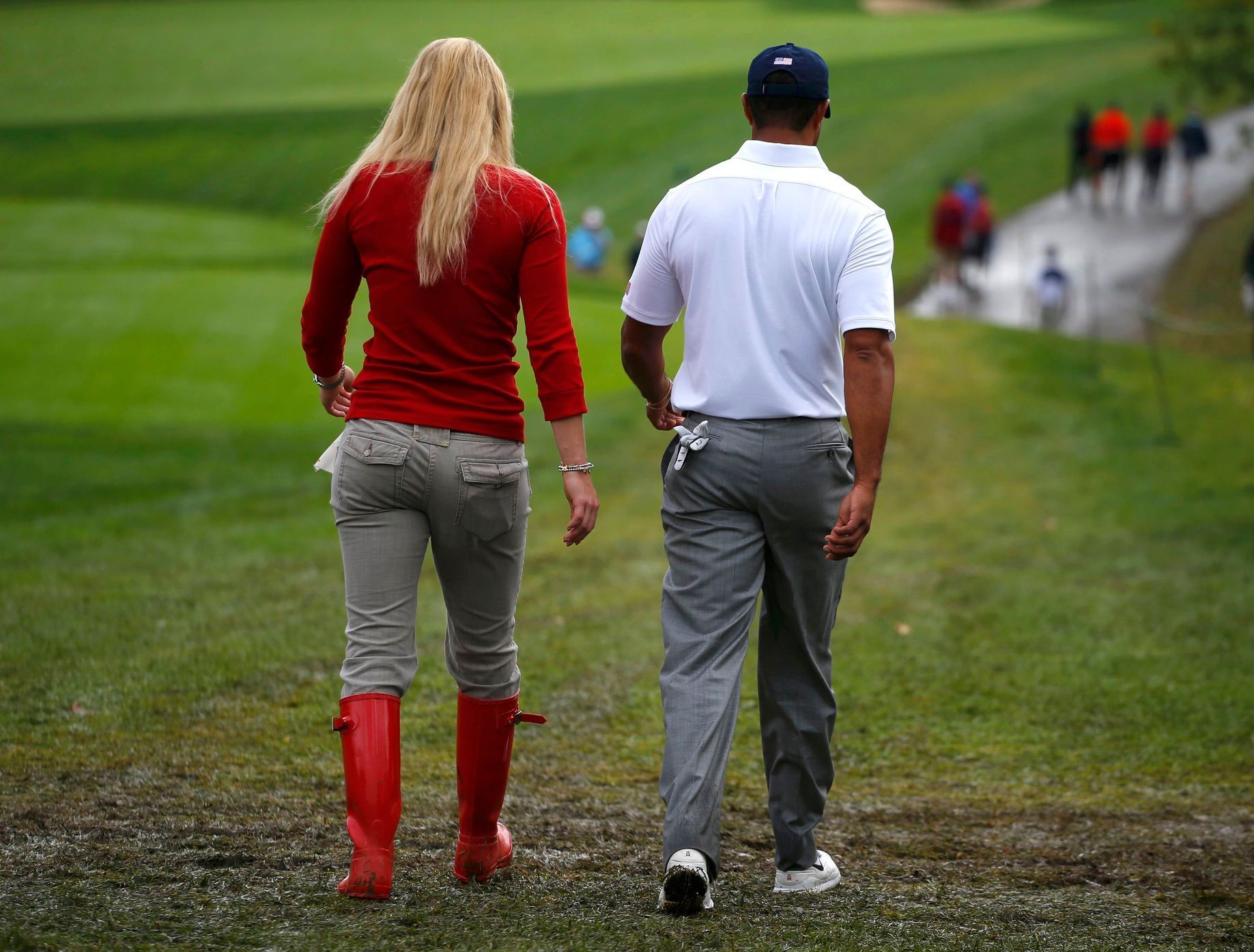 Lindsey Vonnová a Tiger Woods na prezidentském poháru USA