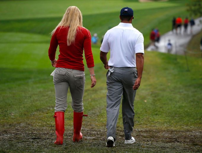 Lindsey Vonnová a Tiger Woods na prezidentském poháru USA