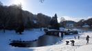 Sníh - Stourhead House and Gardens in southwest Britain