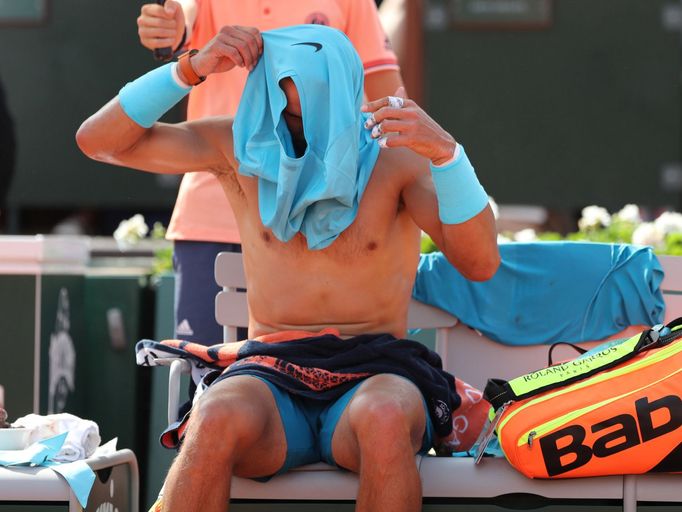 Rafael Nadal v semifinále French Open 2018.