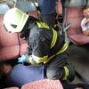 Cvičení hasičů při havárii vlaku