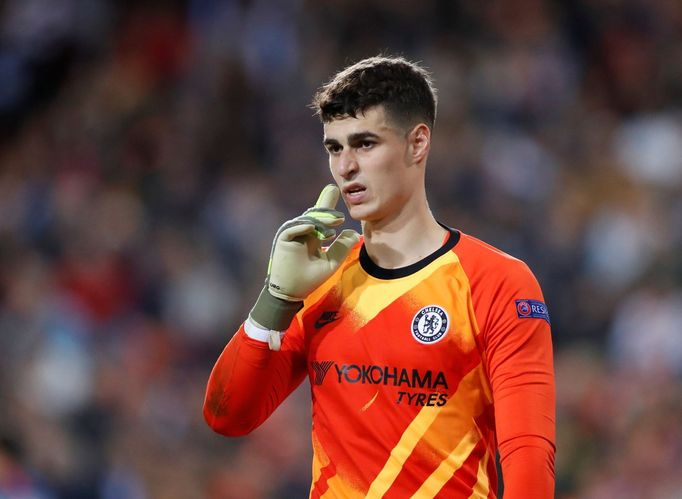 Kepa Arrizabalaga (Chelsea) v zápase Ligy mistrů 2019-20 ve Valencii