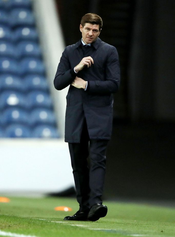 Soccer Football - Europa League - Round of 16 Second Leg - Rangers v Slavia Prague - Ibrox Stadium, Glasgow, Scotland, Britain - March 18, 2021 Rangers manager Steven Ger