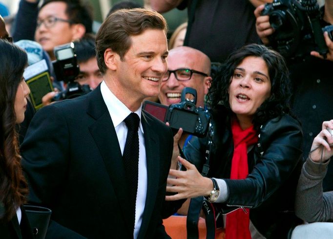 Colin Firth arrives for the film premiere of "Railway Man