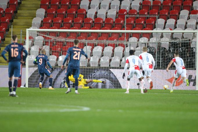 Penalta Arsenalu v odvetě čtvrtfinále Evropské ligy Slavia - Arsenal