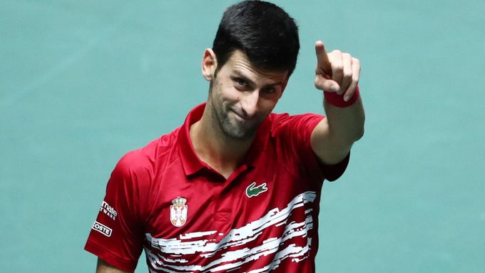 Novak Djokovič při Davis Cupu v Madridu