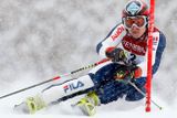 Denise Karbonová, vítezka prvního kola obřího slalomu v Aspenu