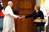 V úterý jej v prezidentském paláci přijala chilská prezidentka Michelle Bacheletová.