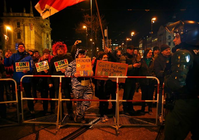 Odpůrci Bagidy, bavorské verze hnutí Pegida, demonstrují v Mnichově.