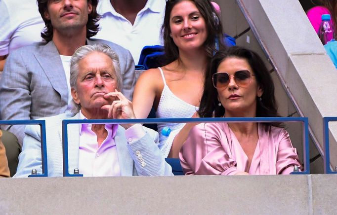 Rafael Nadal vs. Daniil Medveděv, finále US Open 2019 (Michael Douglas, Catherine Zeta Jones)