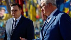 Ministr zahraničí Jan Lipavský (vlevo) a jeho ukrajinský protějšek Andrij Sybiha.