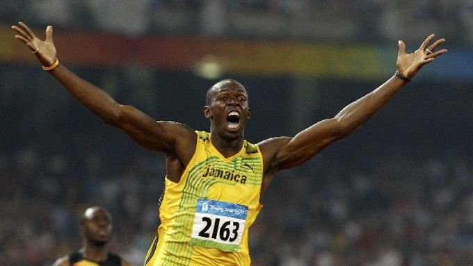 Usain Bolt při olympiádě v Pekingu