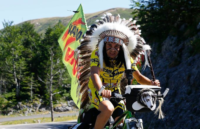 Fanoušek Alejandra Valverdeho (Movistar) na Tour de France 2015