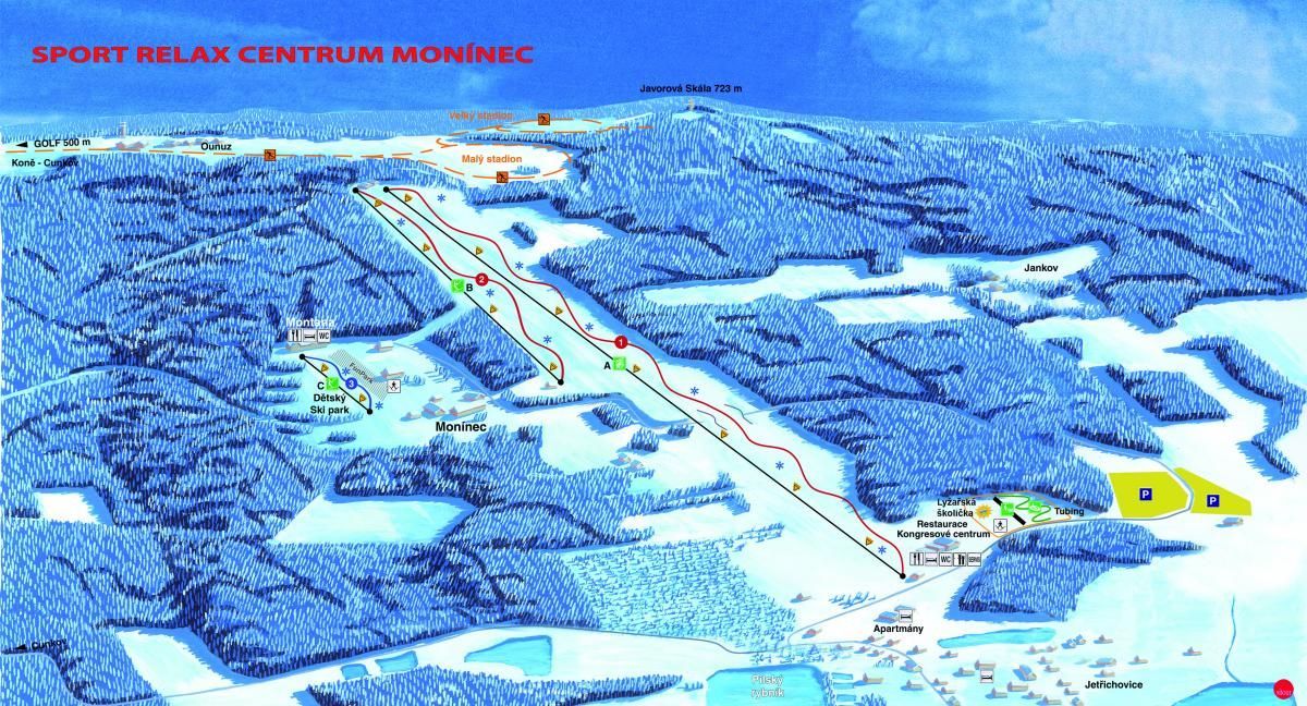 Plán ski areálu Monínec