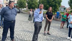 Andrej Babiš v tomto týdnu při setkání s voliči na Plzeňsku.