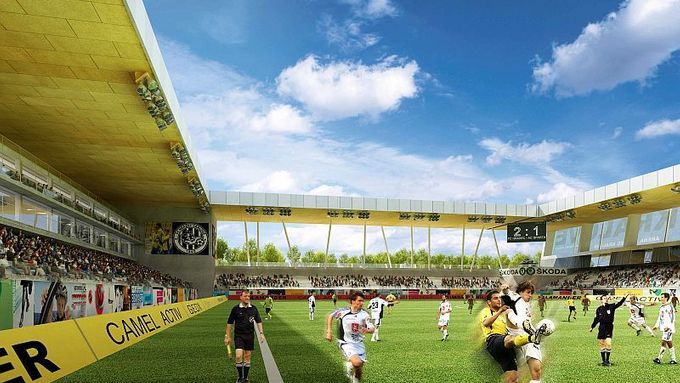 Tak bude vypadat nová aréna fotbalu v Hradci Králové. Slavná "lízátka" jsou pryč