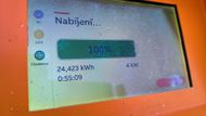 Renault odebral 24,4 kWh, výsledek je tedy 18,8 kW/100 km.