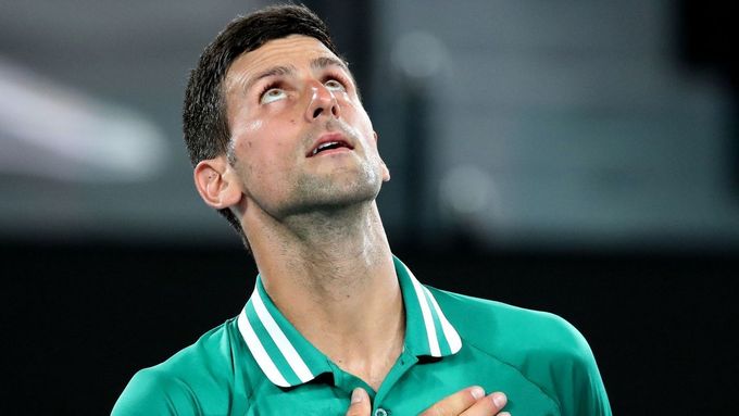 Novak Djokovič při Australian Open