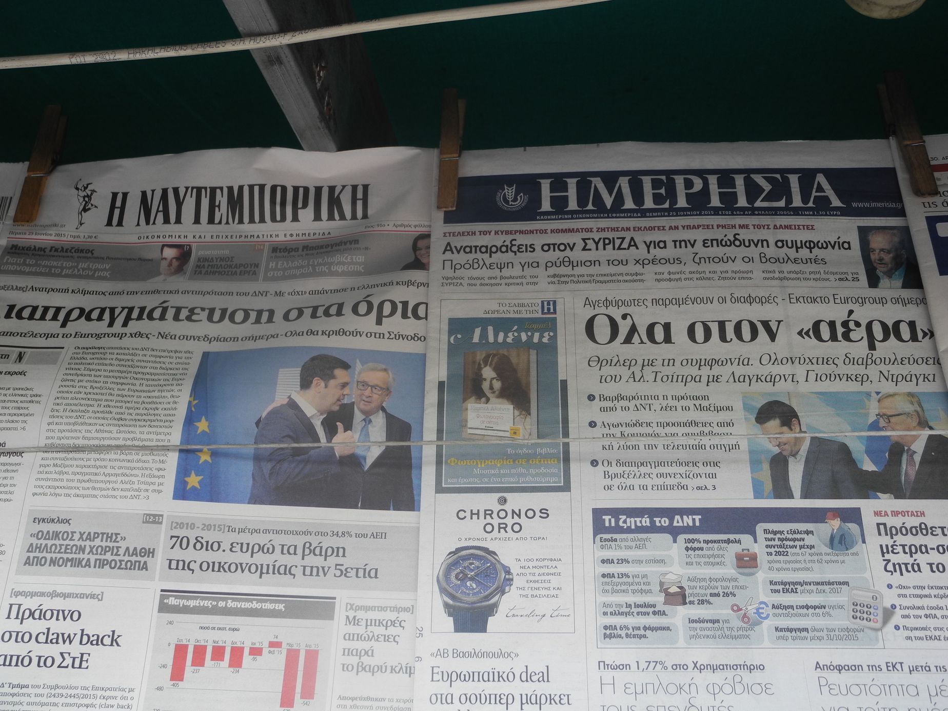 Řecké noviny informují o krizi