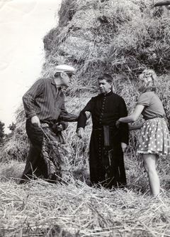 Evald Schorm, Vlastimil Brodský a Jana Brejchová roku 1968 při natáčení Farářova konce.