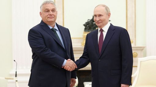 Maďarského premiéra Viktora Orbána přijal v Moskvě ruský prezident Vladimir Putin, 5. července 2024