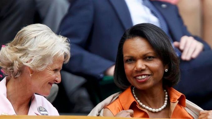 Condoleezza Riceová nedávno navštívila tenisový turnaj ve Wimbledonu.