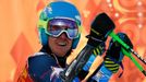 Ted Ligety of the U.S. smiles after the second run of the men's alpine skiing giant slalom event at the 2014 Sochi Winter Olympics at the Rosa Khutor Alpine Center Februa