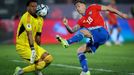 Soccer Football - World Cup - South American Qualifiers - Chile v Peru - Estadio Monumental, Santiago, Chile - October 12, 2023 Chile's Rodrigo Echeverria in action with