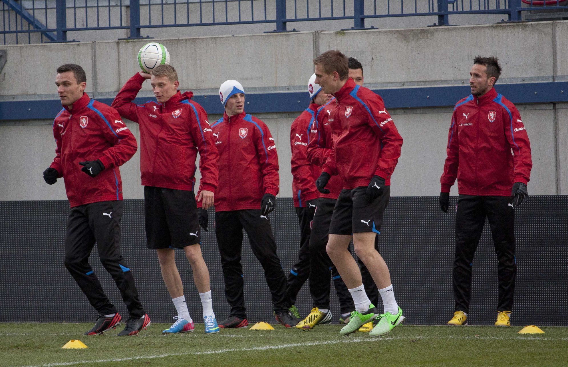 Trénink české fotbalové reprezentace v Olomouci