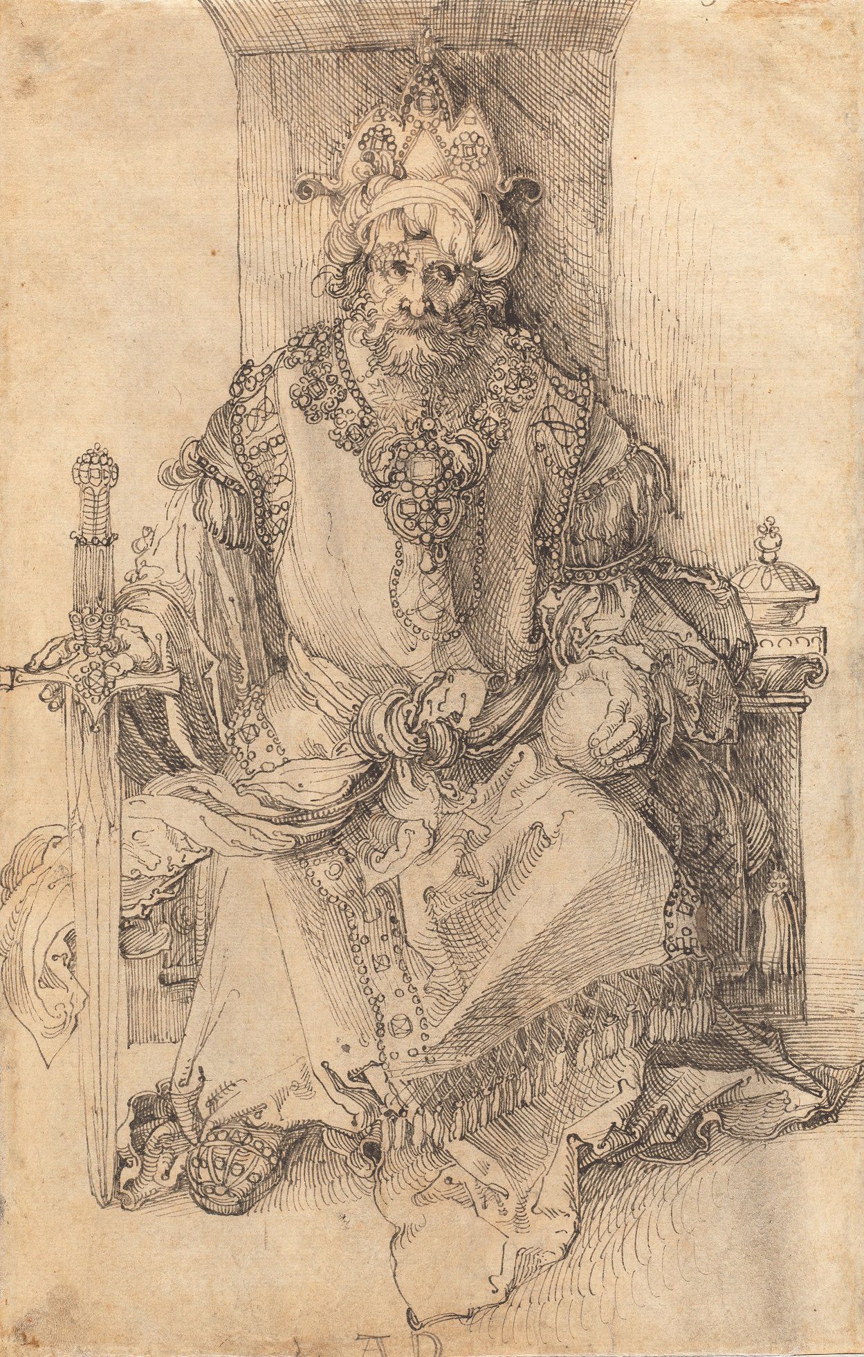 Albrecht Dürer: Orientální panovník sedící na svém trůně