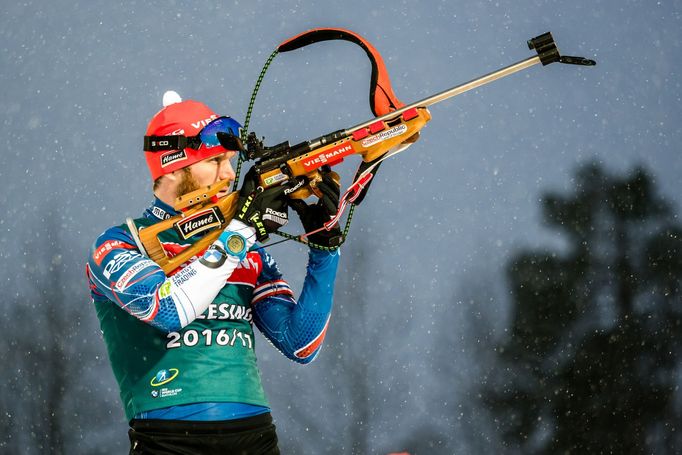 Úvodní podnik Světového poháru biatlonu ve švédském Ostersundu. Michal Šlesingr