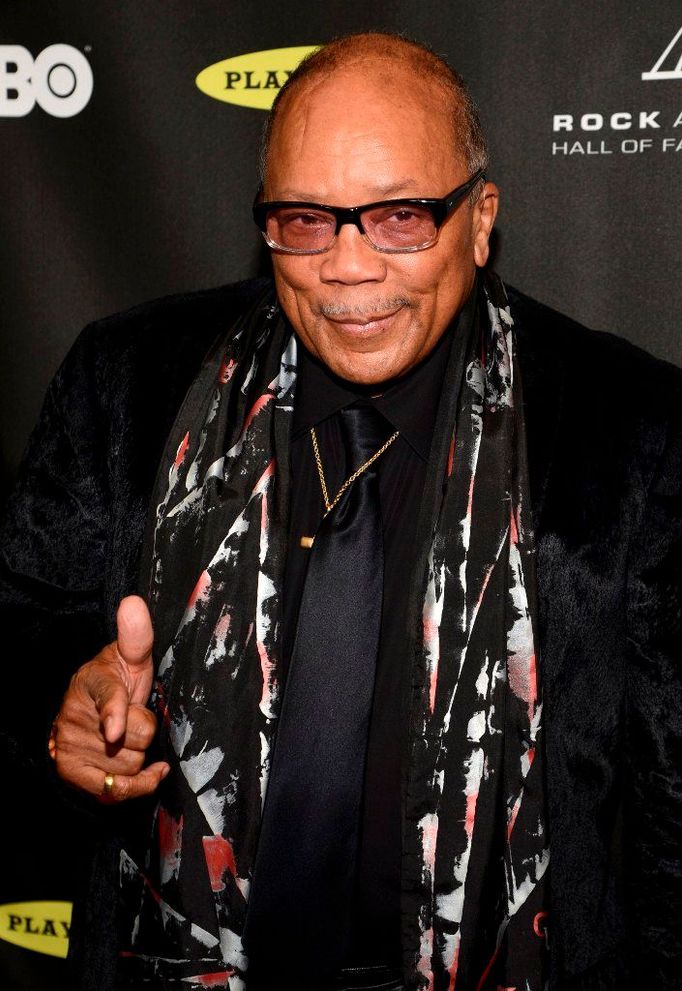 Quincy Jones v roce 2013, kdy byl uveden do Rokenrolové síně slávy.