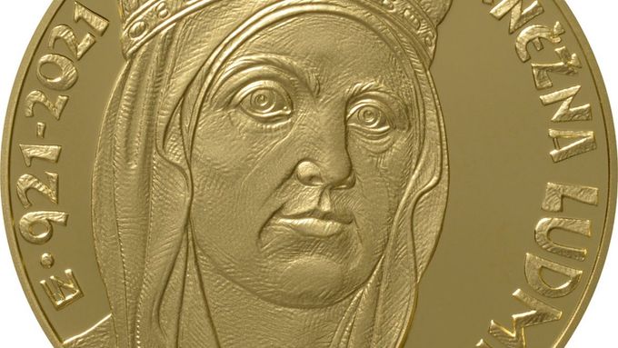 Česká národní banka vydala zlatou minci v hodnotě 10 000 korun k připomenutí 1100 let od úmrtí české světice, kněžny Ludmily.