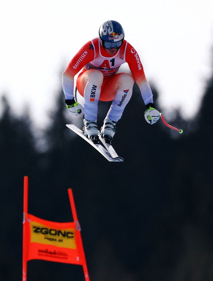 Vítězný Franjo Von Allmen v závodě ve sjezdu mužů na MS v Saalbachu 2025