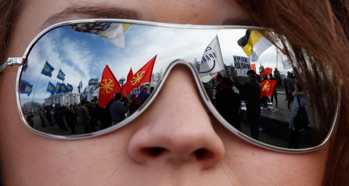 Demonstranti ve Stavropolu