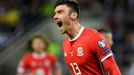 fotbal, kvalifikace ME 2020, Slovensko - Wales, Kieffer Moore slaví gól