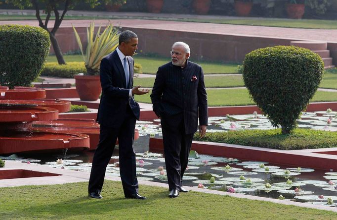 Prezident Obama a indický premiér Narendra Modi v Dillí.