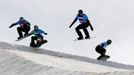 MS ve snowboardcrossu 2017: Alex Pullin, Luca Matteotti, Hagen Kearney a Jan Kubičík