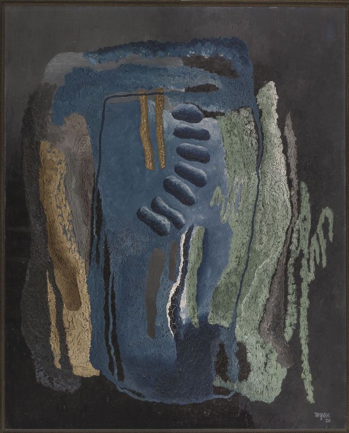 Toyen: Fjordy, 1928, olej, plátno, 100 × 81 cm.